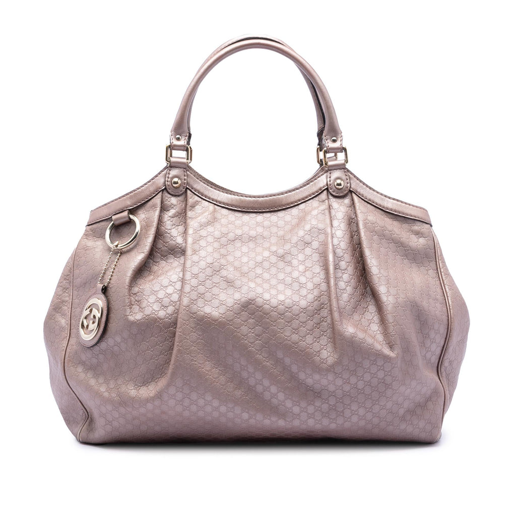 Gucci Large Metallic Microguccissima Sukey Tote