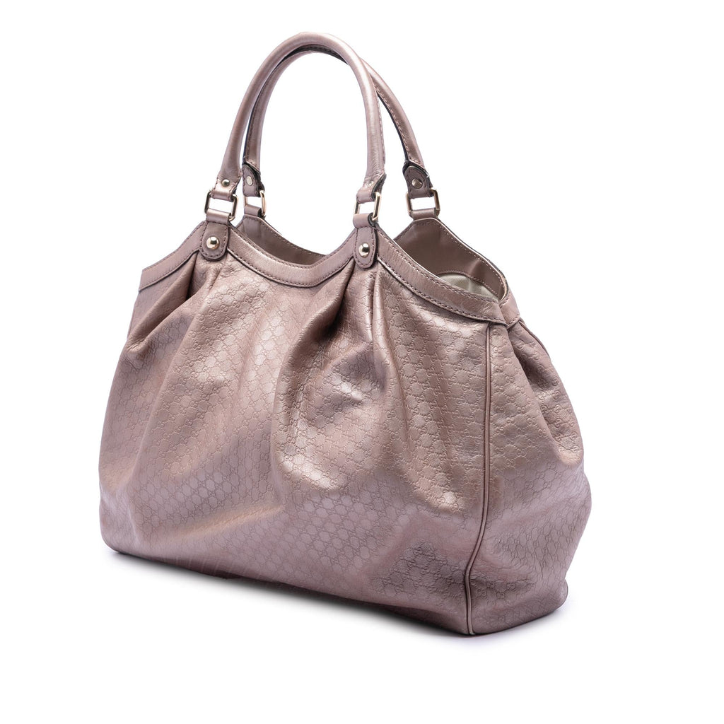 Gucci Large Metallic Microguccissima Sukey Tote
