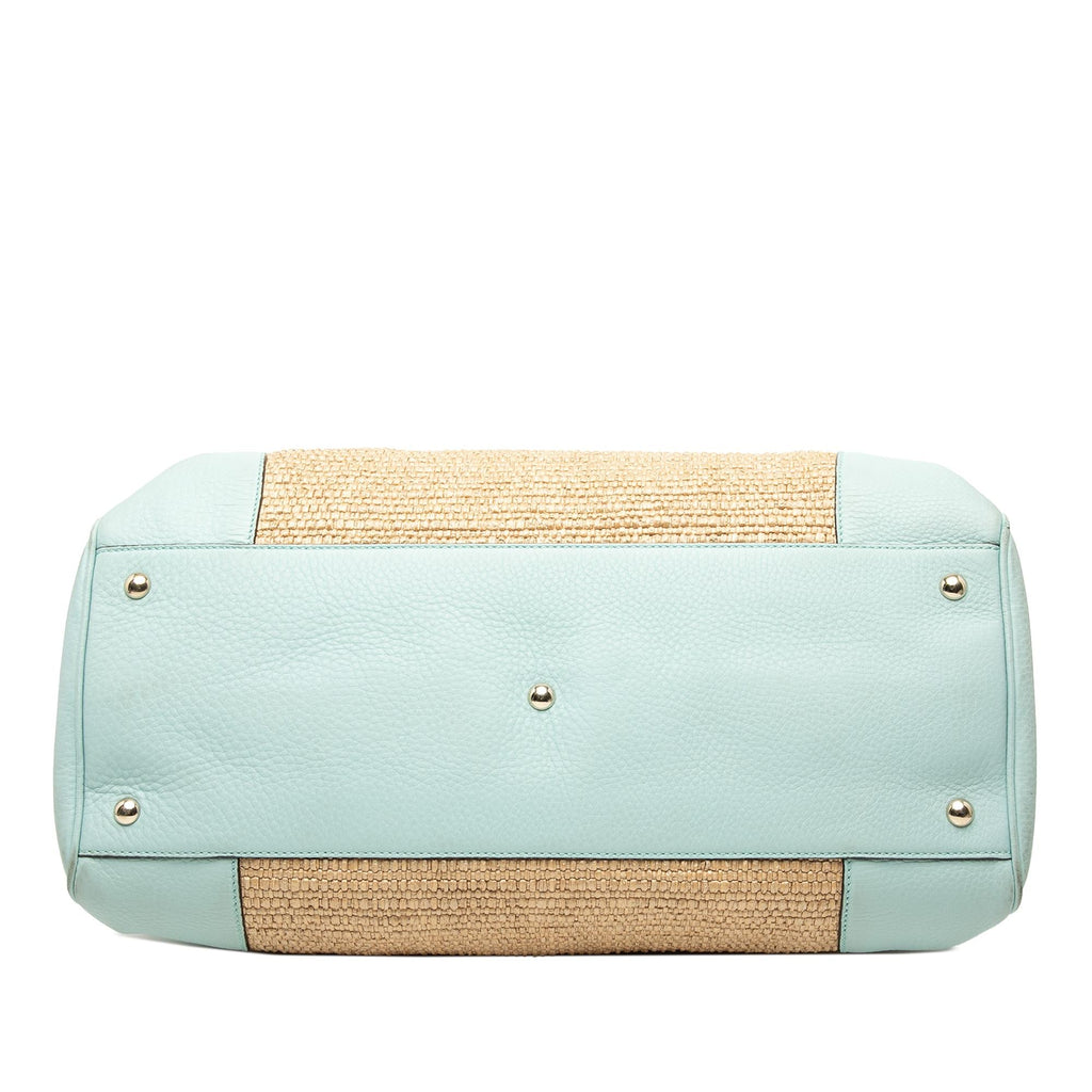 Gucci Large Raffia Bamboo Shopper Satchel