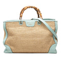 Gucci Large Raffia Bamboo Shopper Satchel