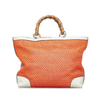 Gucci Large Raffia Bamboo Shopper Tote (SHG-BjufB6)