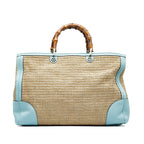 Gucci Large Raffia Bamboo Shopper (SHG-wkXCkH)