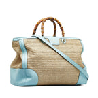 Gucci Large Raffia Bamboo Shopper (SHG-wkXCkH)