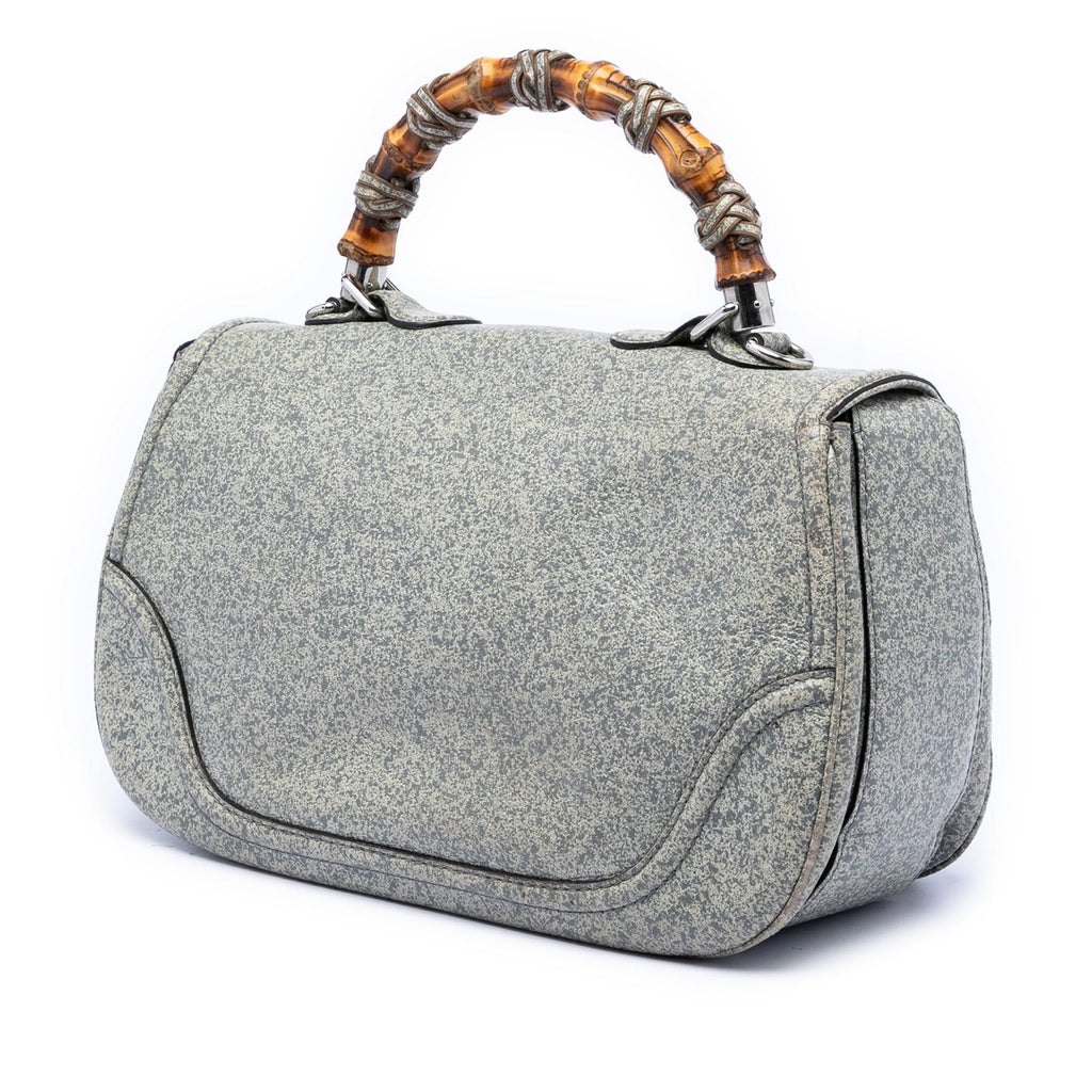 Gucci Large Speckled Leather New Bamboo Top Handle Bag
