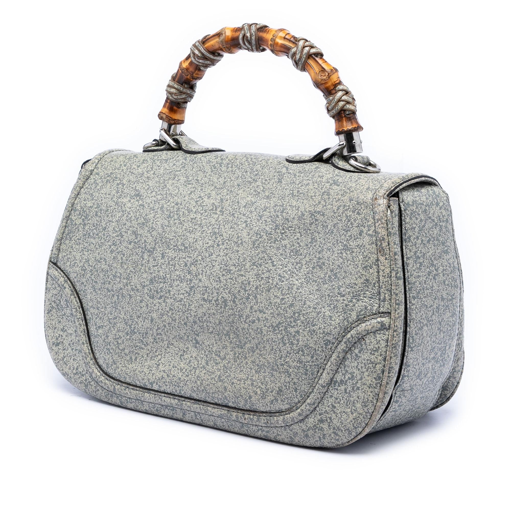 Gucci Large Speckled Leather New Bamboo Top Handle Bag