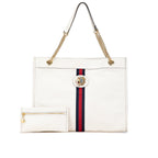 Gucci Large Web Leather Rajah Tote