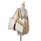 Gucci Large Web Leather Rajah Tote