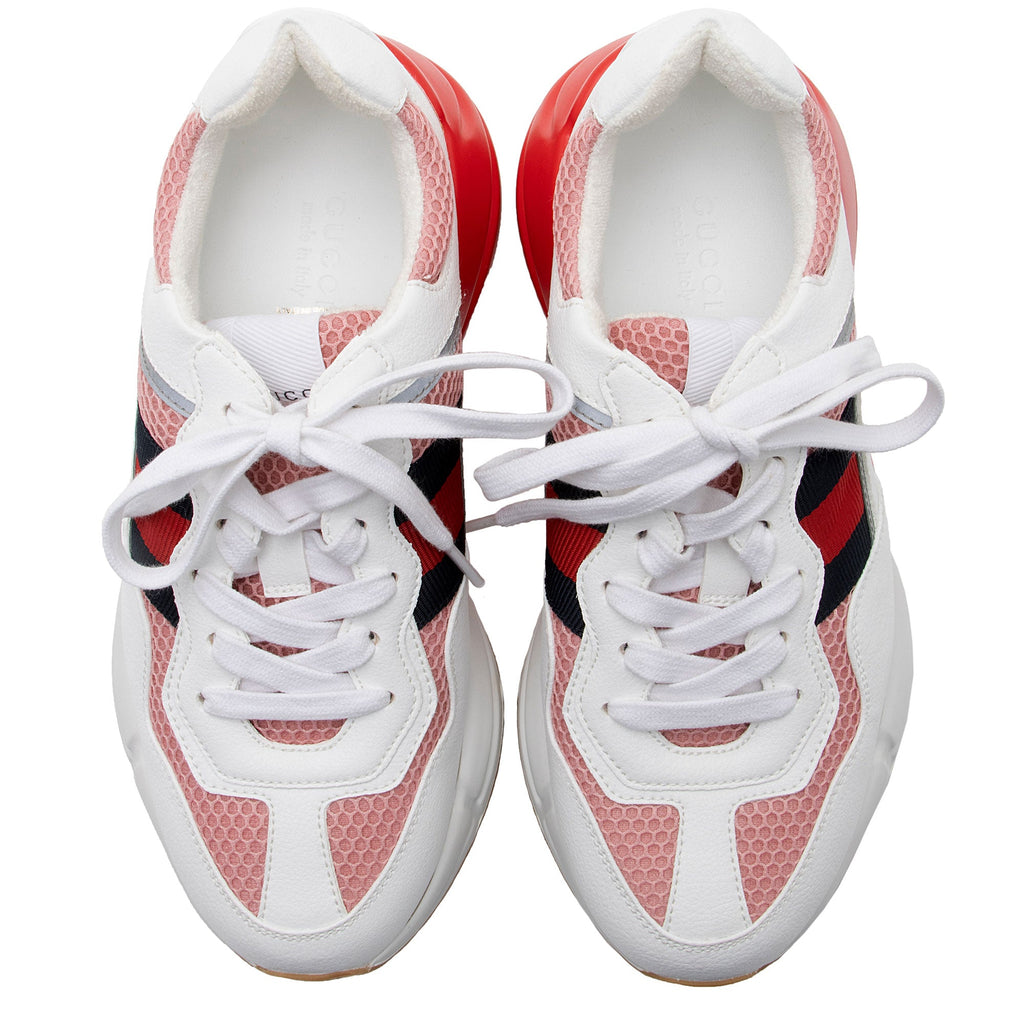 Gucci Lavaredo Eco-Fabric Web Rhyton Sneakers - Size 6 / 36 (SHF-BysShW)