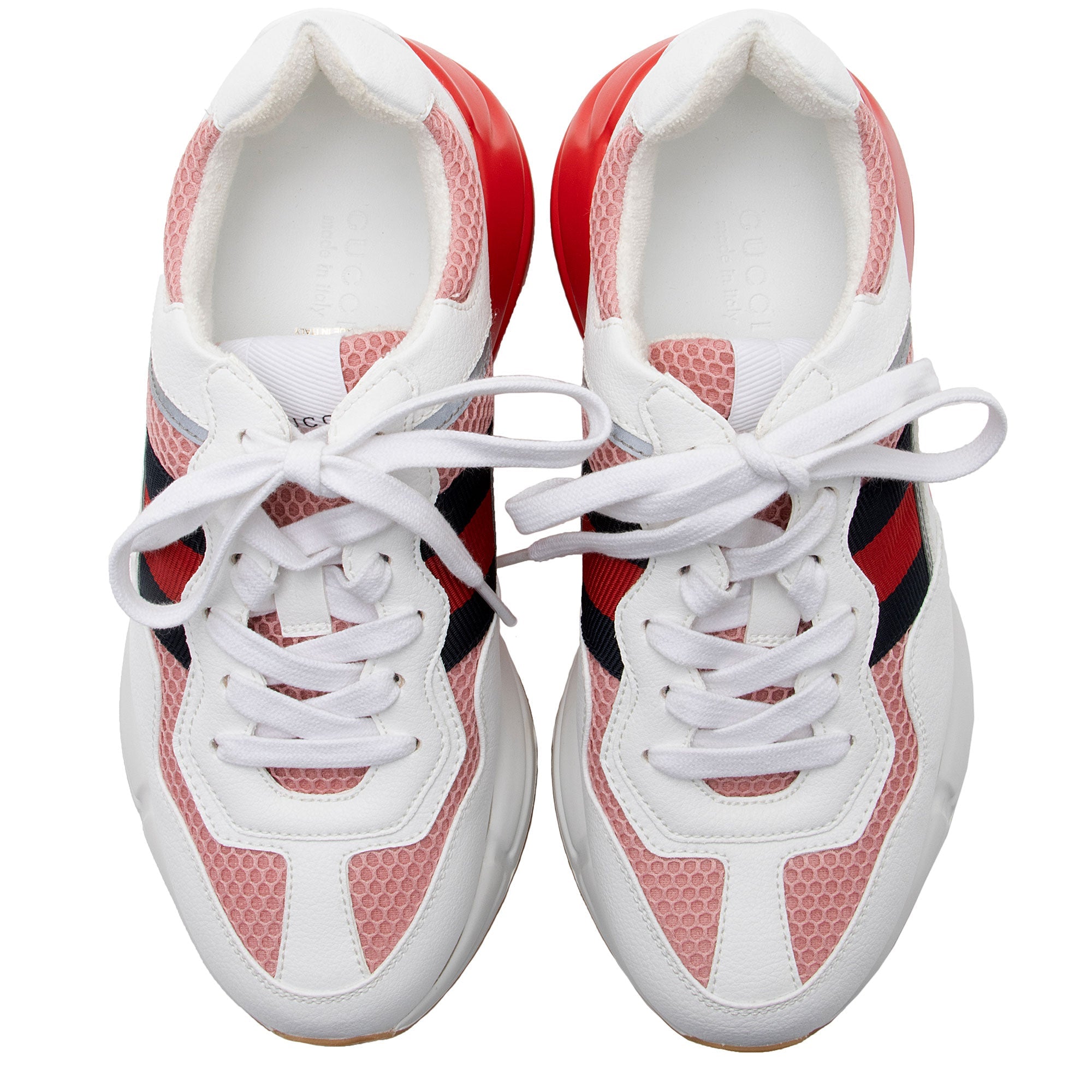 Gucci Lavaredo Eco-Fabric Web Rhyton Sneakers - Size 6 / 36 (SHF-BysShW)