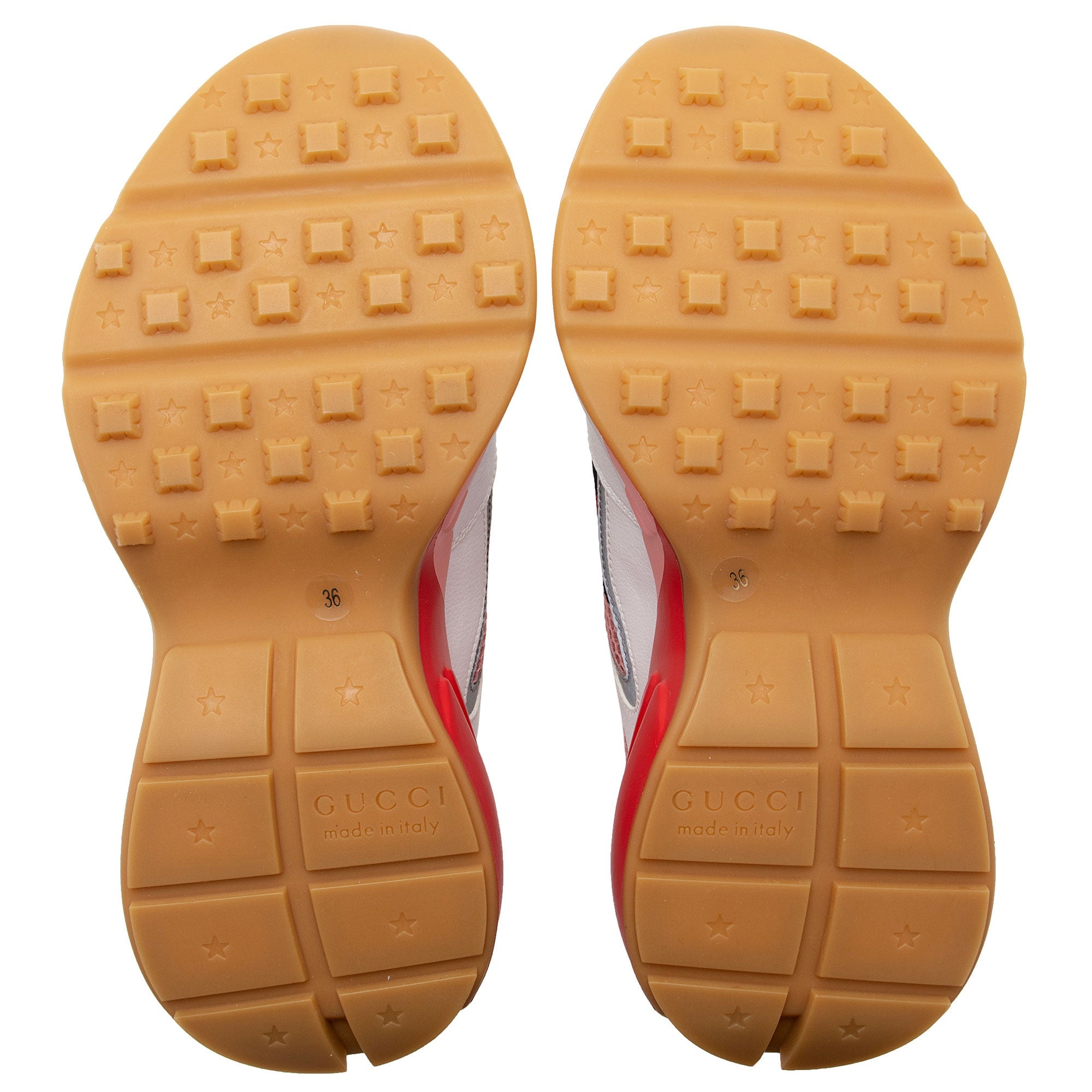 Gucci Lavaredo Eco-Fabric Web Rhyton Sneakers - Size 6 / 36 (SHF-BysShW)