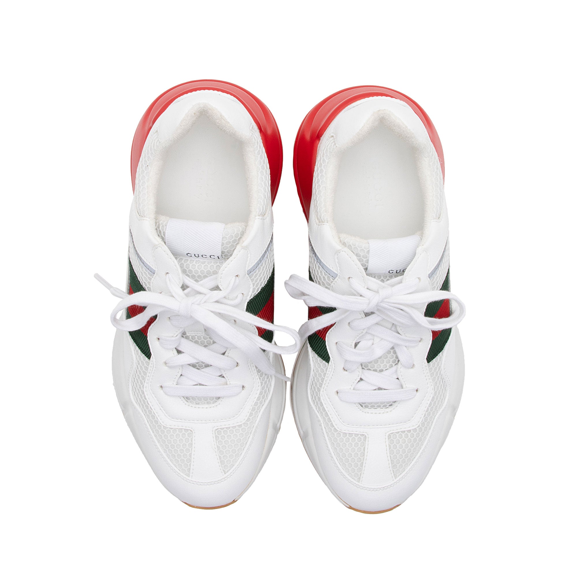 Gucci Lavaredo Eco-Fabric Web Rhyton Sneakers - Size 9 / 39 (SHF-W0okvt)