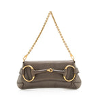 Gucci Tom Ford Leather 1921 Horsebit Shoulder Bag (SHF-20110)