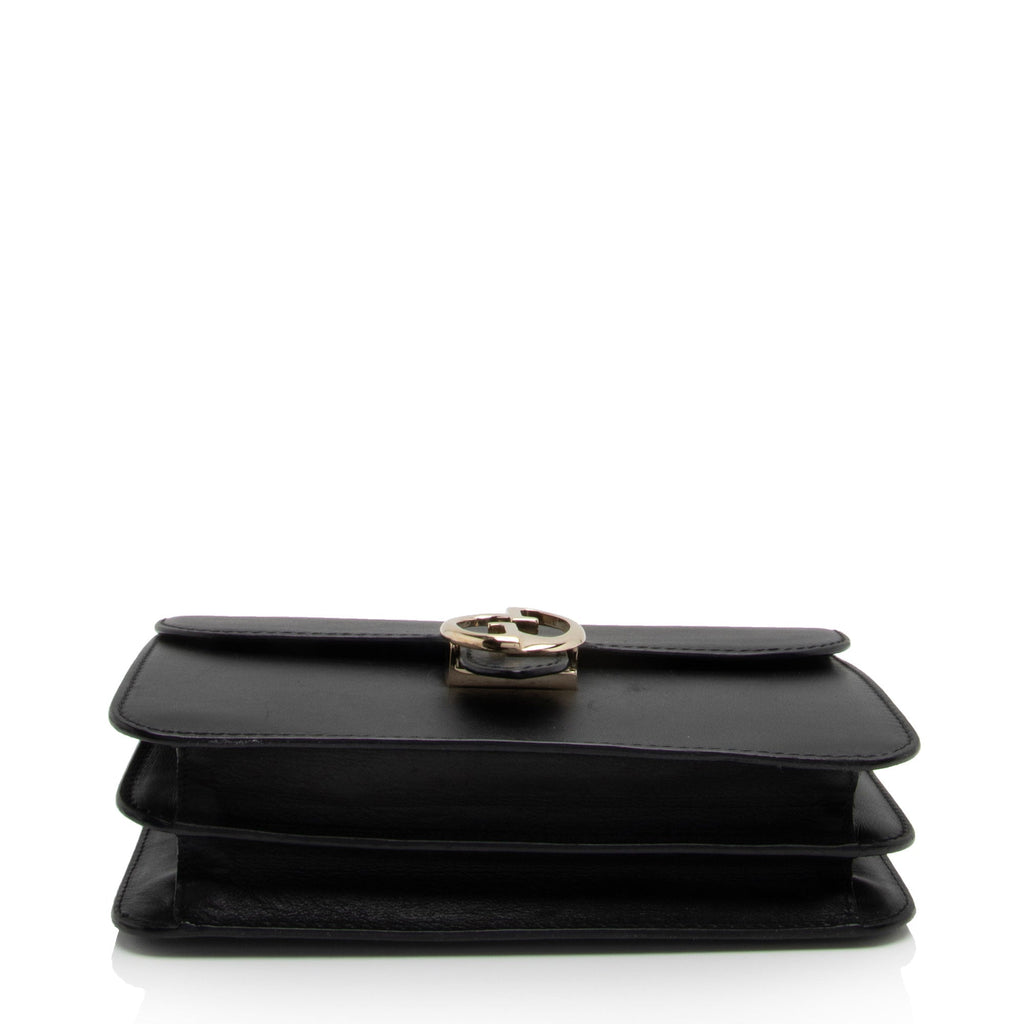 Gucci Leather 1973 Flap Medium Shoulder Bag (SHF-T6hZOI)