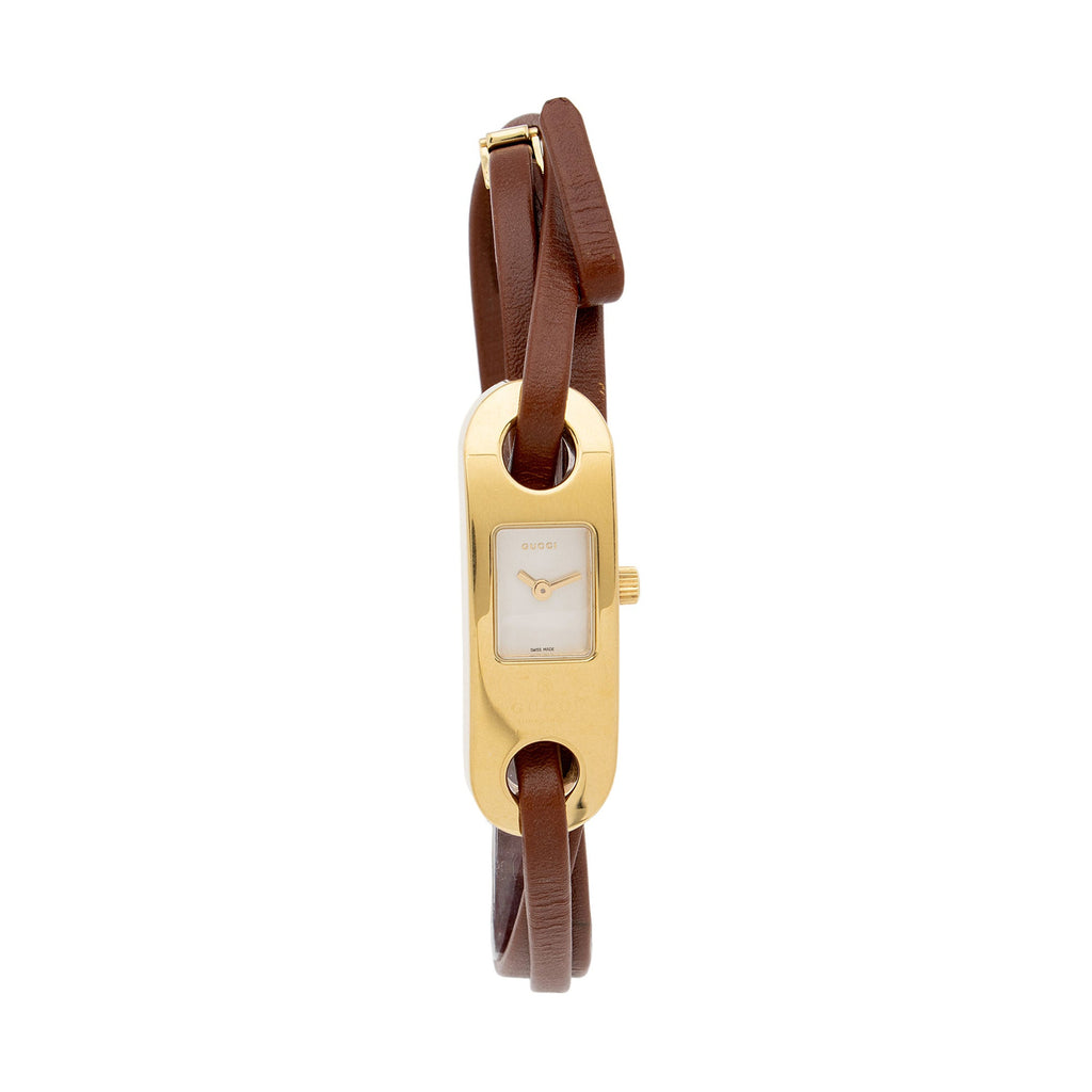Gucci Leather 6100 Series Wrap Watch (SHF-HjN8pi)