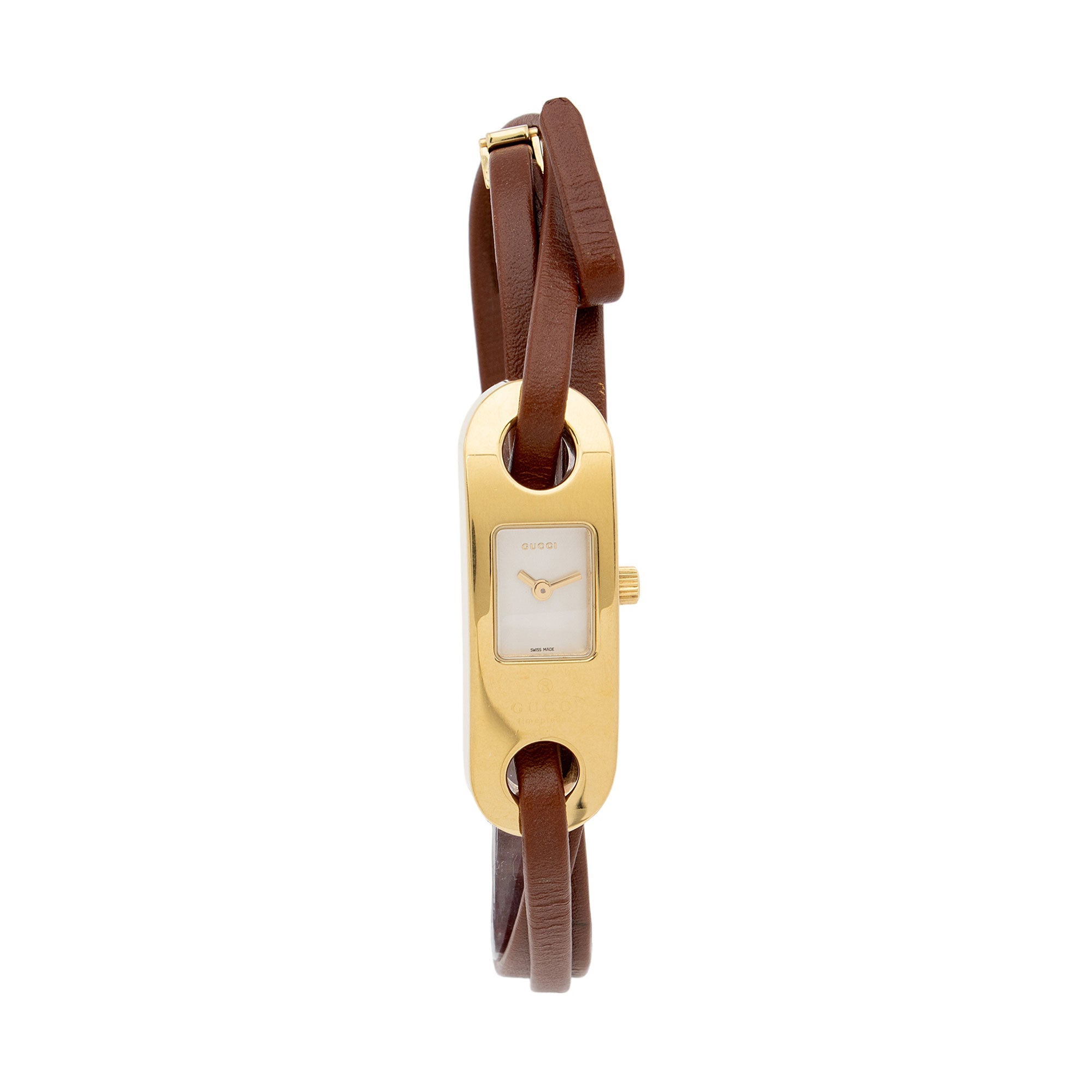 Gucci Leather 6100 Series Wrap Watch (SHF-HjN8pi)