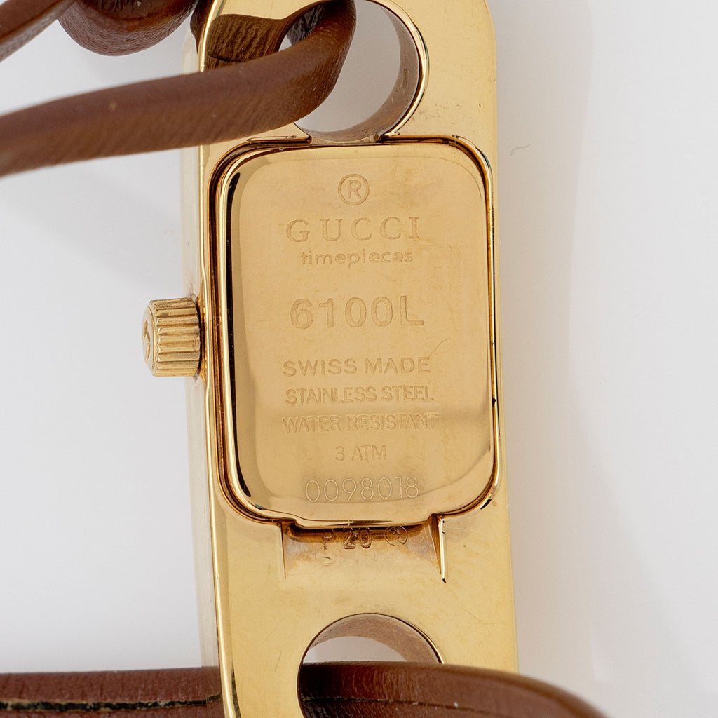 Gucci Leather 6100 Series Wrap Watch (SHF-HjN8pi)