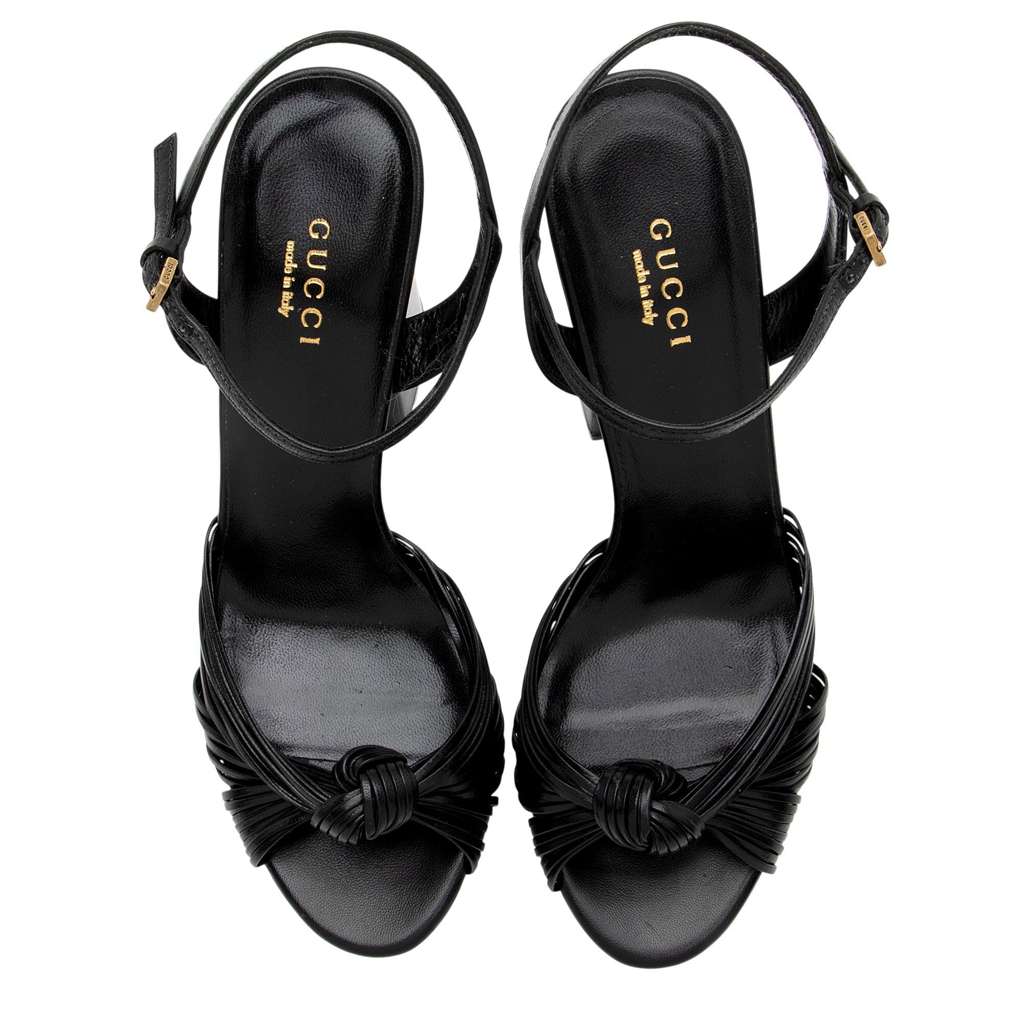 Gucci Leather Allie Knotted Platform Sandals - Size 6.5 / 36.5