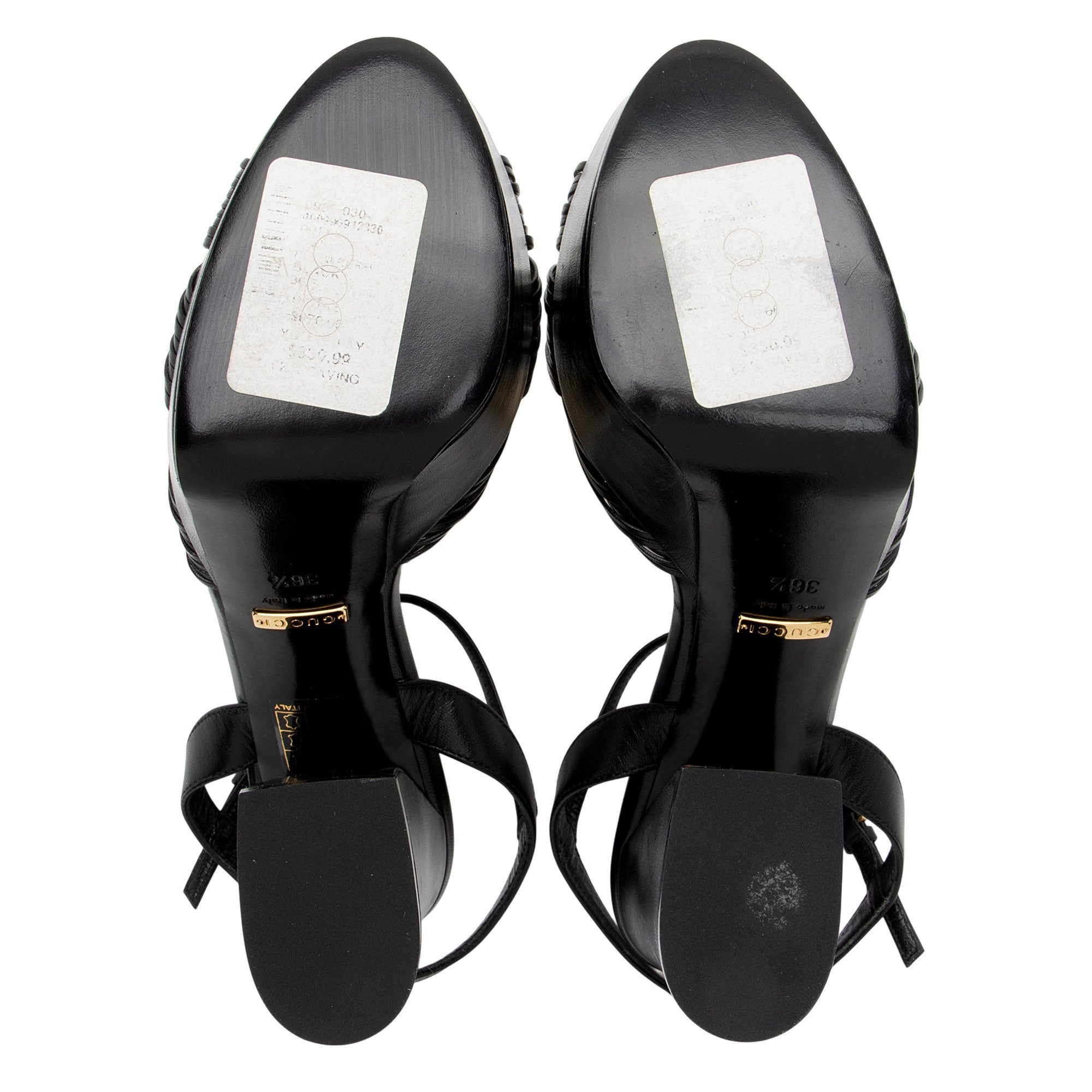 Gucci Leather Allie Knotted Platform Sandals - Size 6.5 / 36.5
