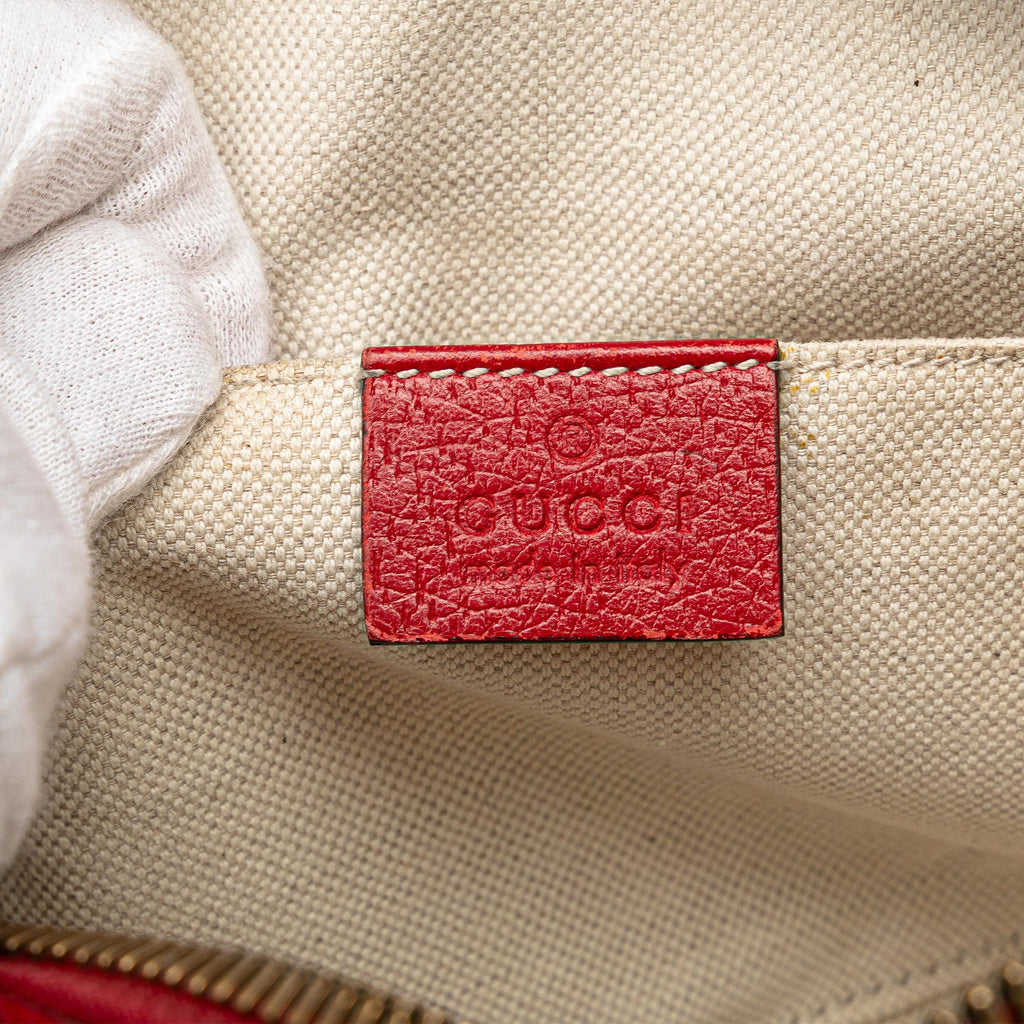 Gucci Leather Animalier Web Disco Crossbody