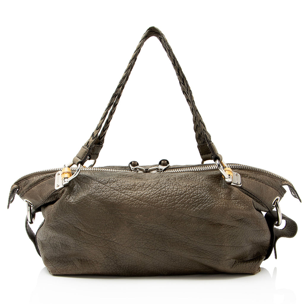 Gucci Leather Bamboo Bar Medium Tote