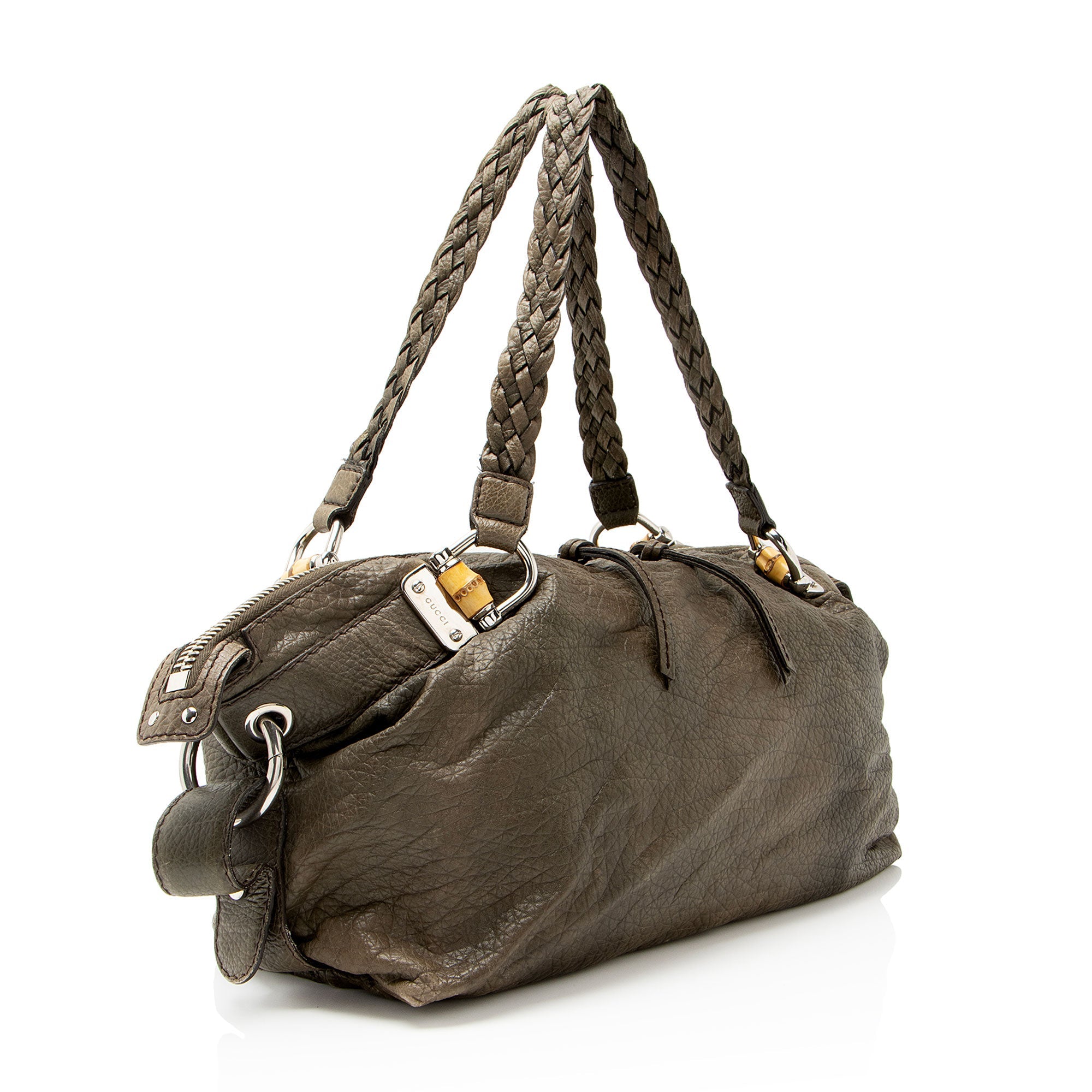 Gucci Leather Bamboo Bar Medium Tote