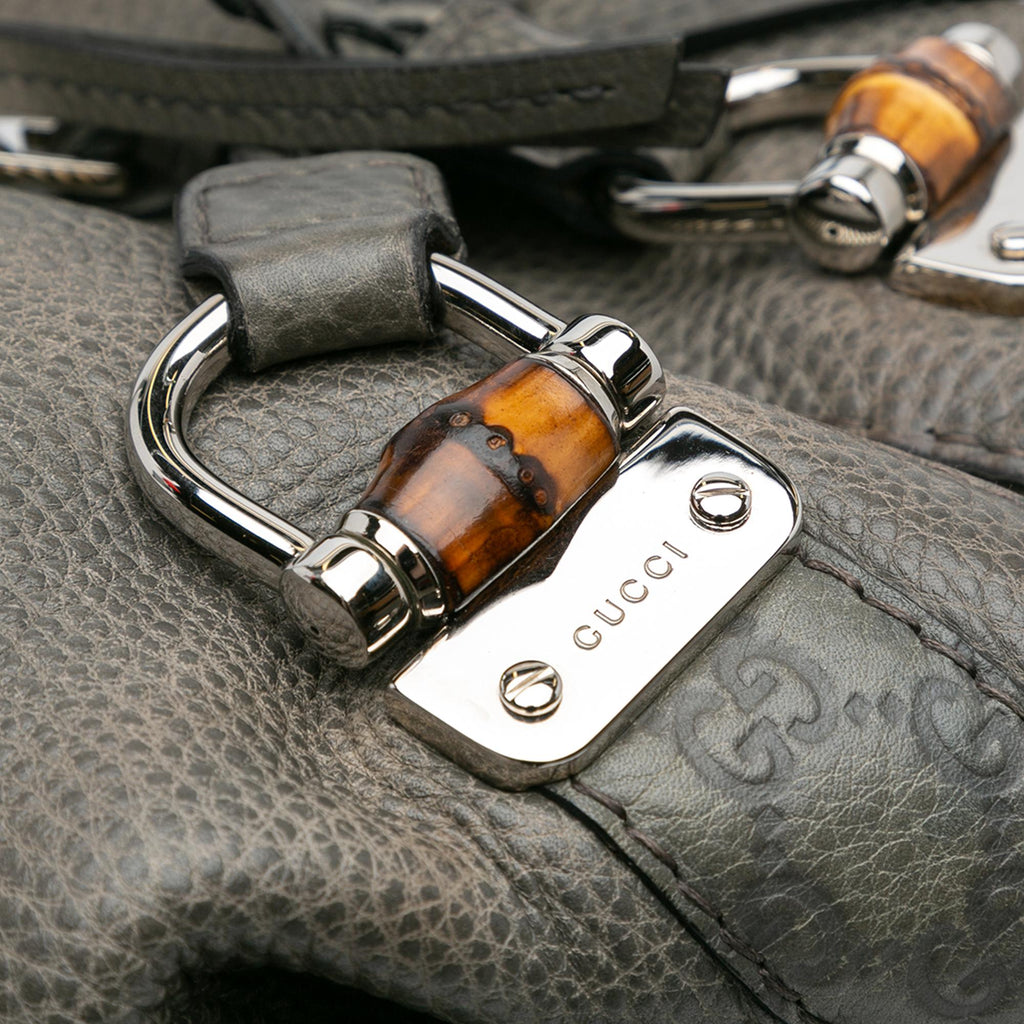 Gucci Leather Bamboo Bar Tote (SHG-JuxF7a)