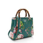 Gucci Leather Blooms Bamboo Mini Shopper Tote (SHF-OsBXCW)