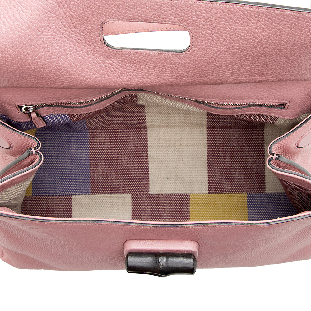 Gucci Leather Bamboo Daily Small Satchel (SHF-19102)