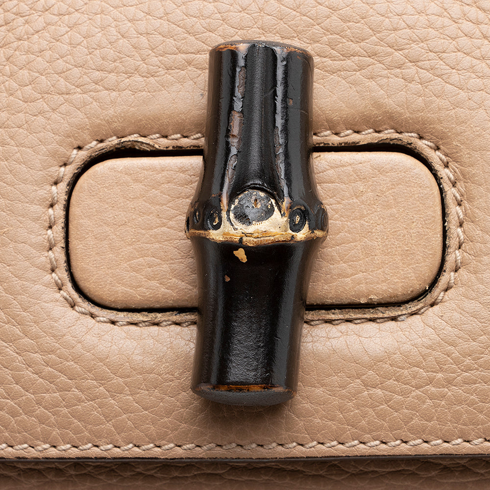 Gucci Leather Bamboo Daily Medium Satchel (SHF-19700)