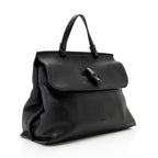 Gucci Leather Bamboo Daily Medium Satchel (SHF-20568)