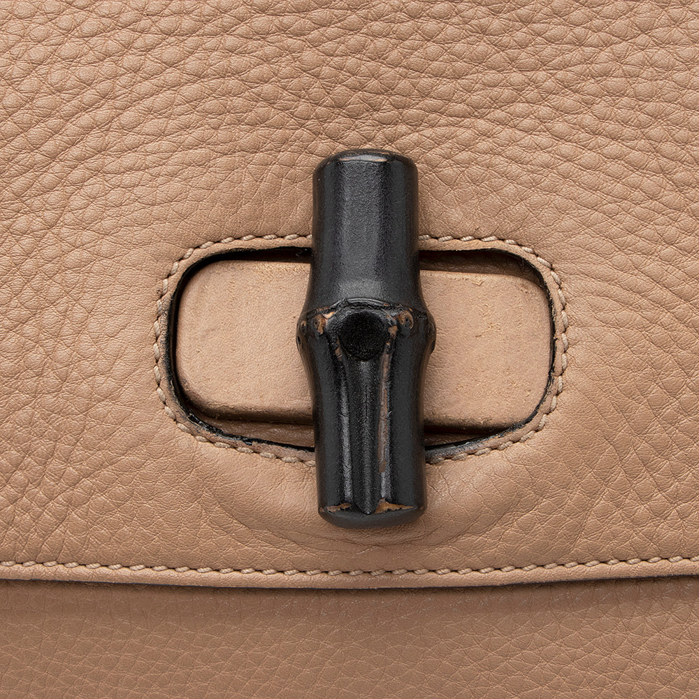 Gucci Leather Bamboo Daily Large Satchel (SHF-20630)