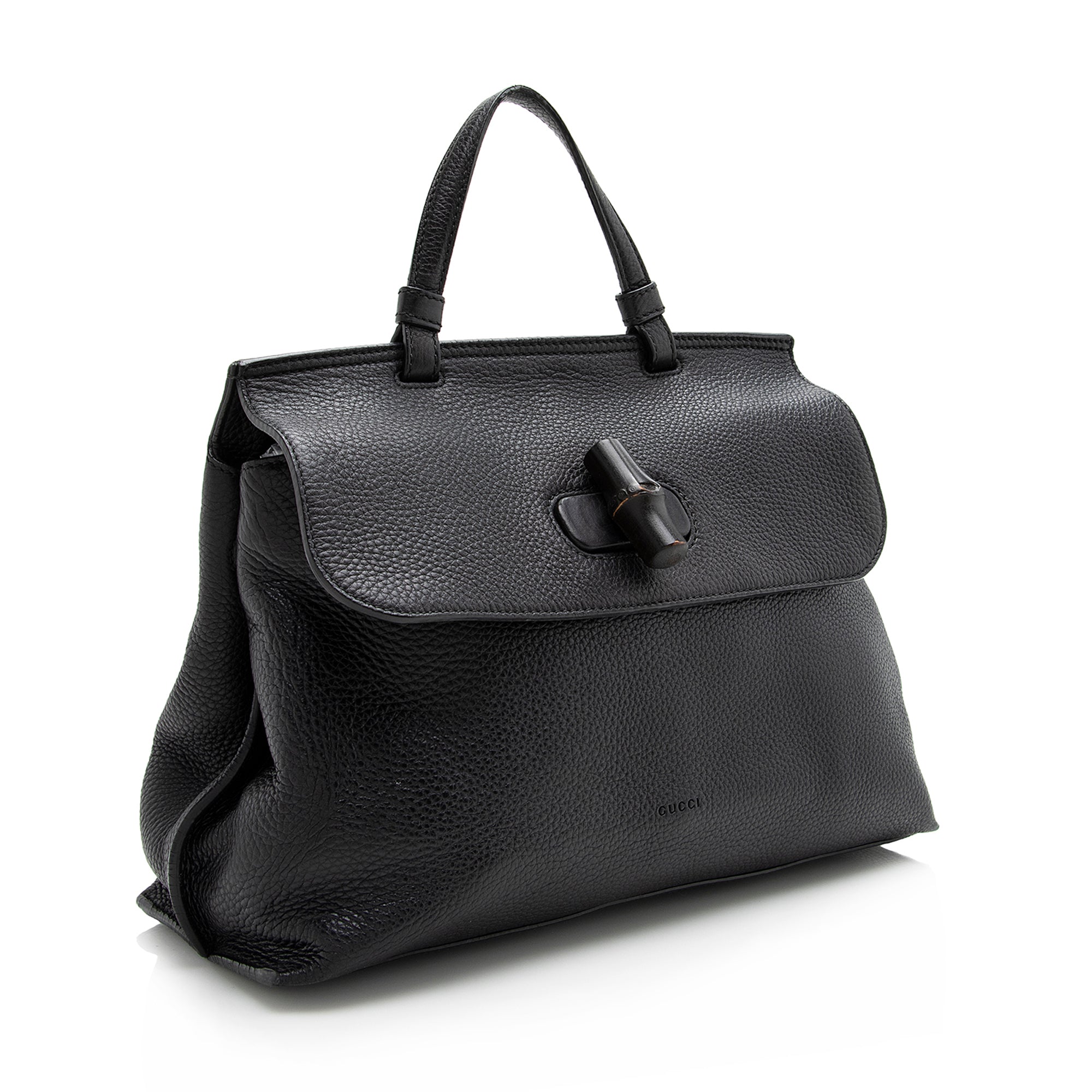 Gucci Leather Bamboo Daily Medium Satchel (SHF-22594)