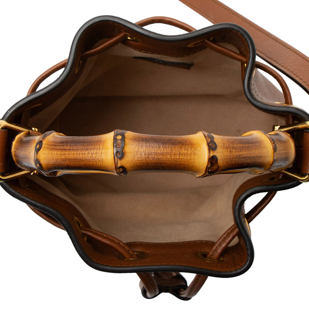 Gucci Leather Bamboo Diana Mini Bucket Bag