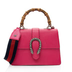 Gucci Leather Crystal Bamboo Dionysus Medium Top Handle