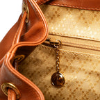 Gucci Leather Bamboo Drawstring Backpack