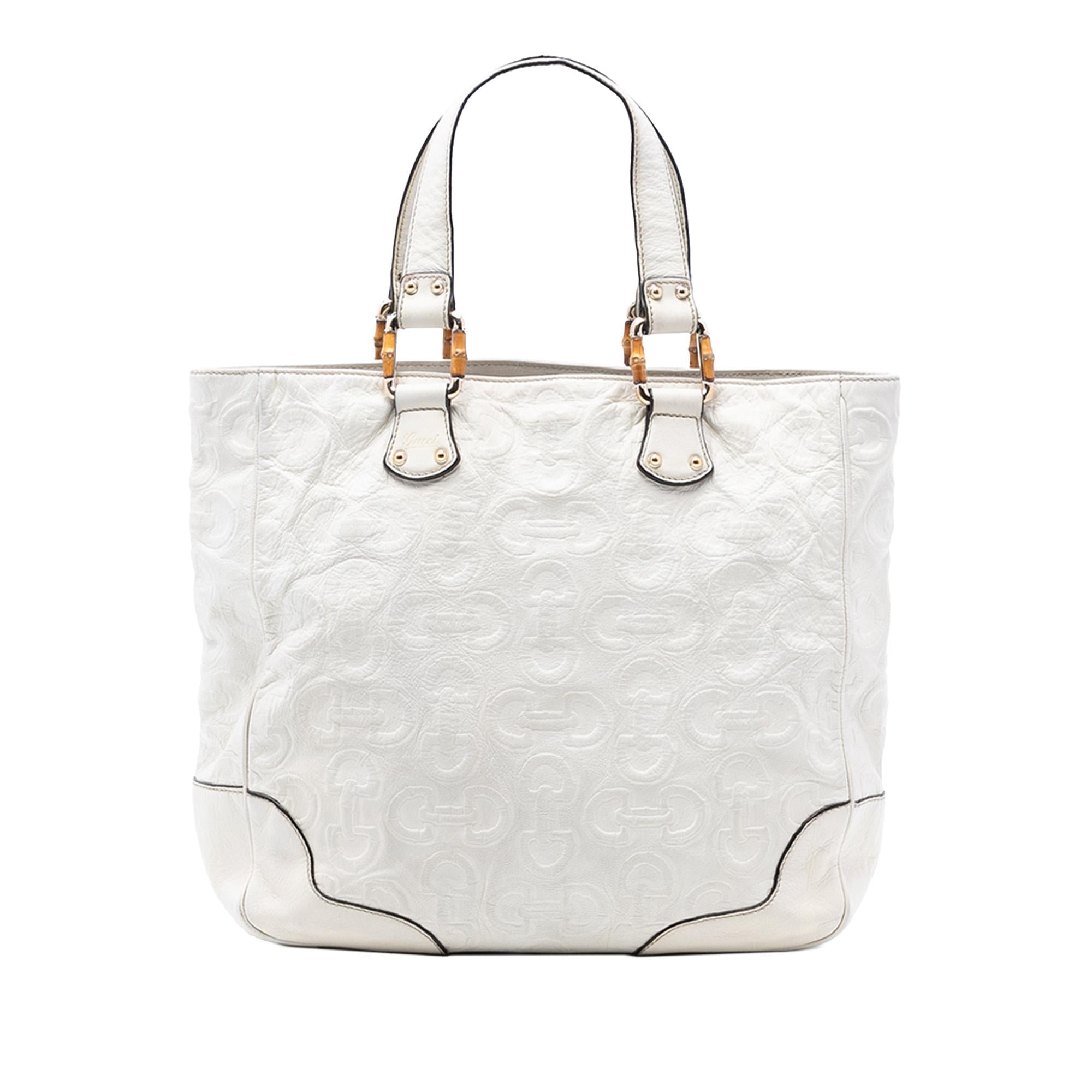 Gucci Leather Bamboo Horsebit Tote