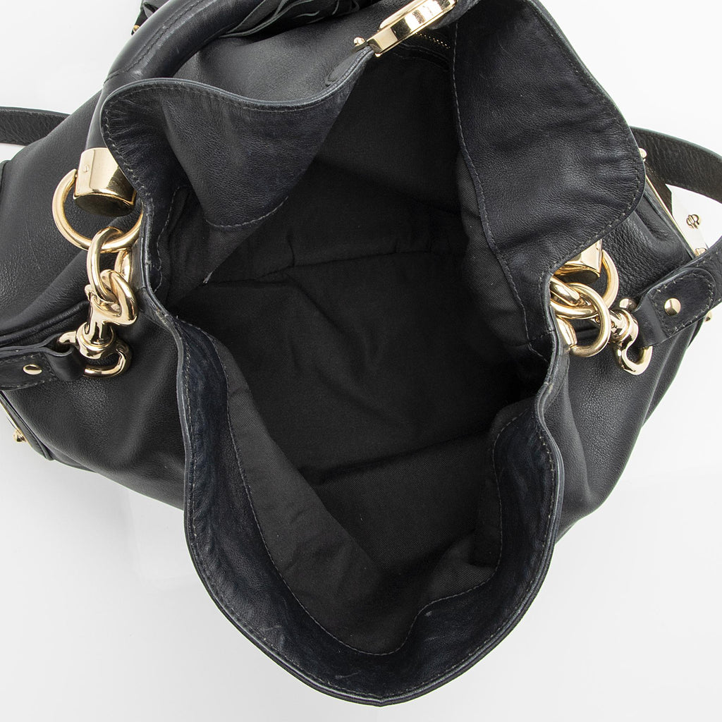 Gucci Leather Bamboo Indy Medium Satchel (SHF-23741)
