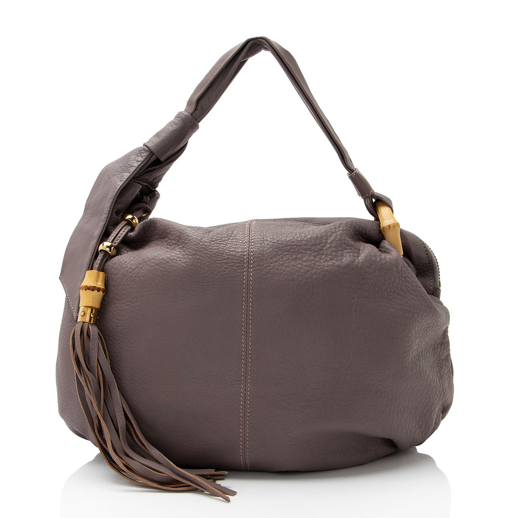 Gucci Leather Bamboo Jungle Medium Hobo
