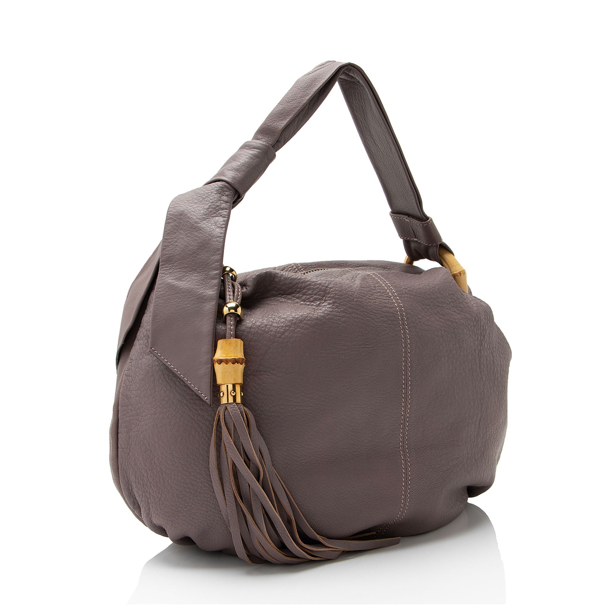 Gucci Leather Bamboo Jungle Medium Hobo