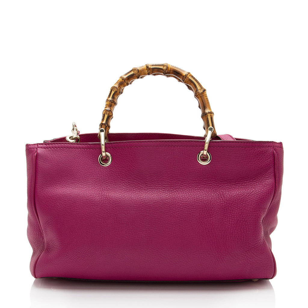 Gucci Leather Bamboo Medium Shopper Tote (SHF-UmUete)