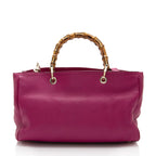 Gucci Leather Bamboo Medium Shopper Tote (SHF-UmUete)