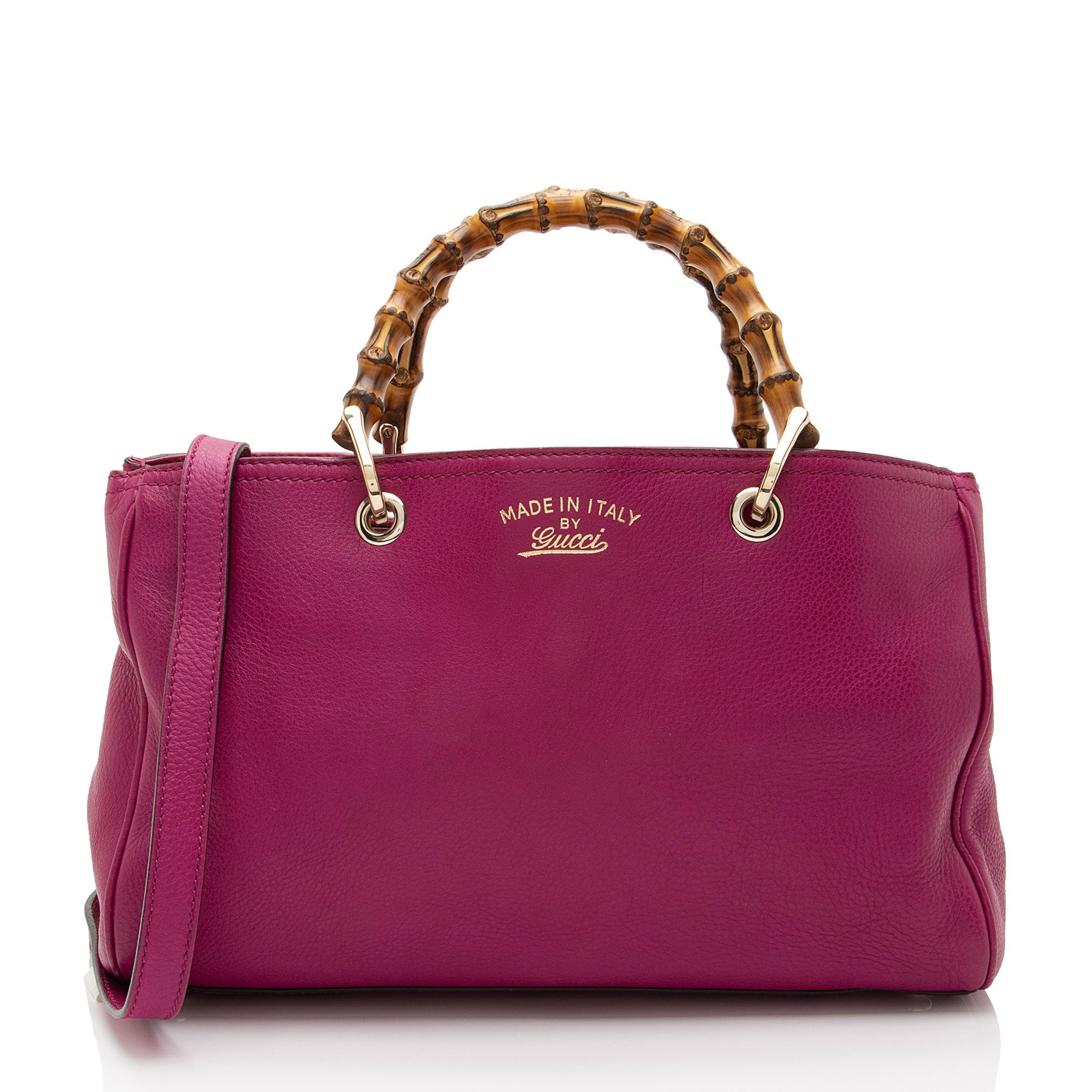 Gucci Leather Bamboo Medium Shopper Tote (SHF-UmUete)