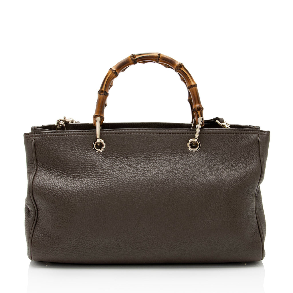 Gucci Leather Bamboo Medium Shopper Tote (SHF-Euai2t)