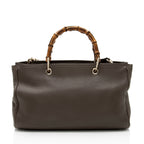 Gucci Leather Bamboo Medium Shopper Tote (SHF-Euai2t)