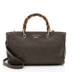Gucci Leather Bamboo Medium Shopper Tote (SHF-Euai2t)