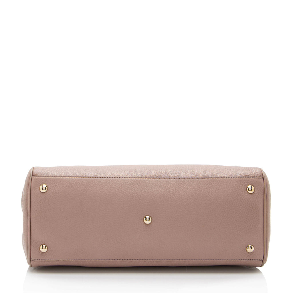 Gucci Leather Bamboo Medium Shopper Tote