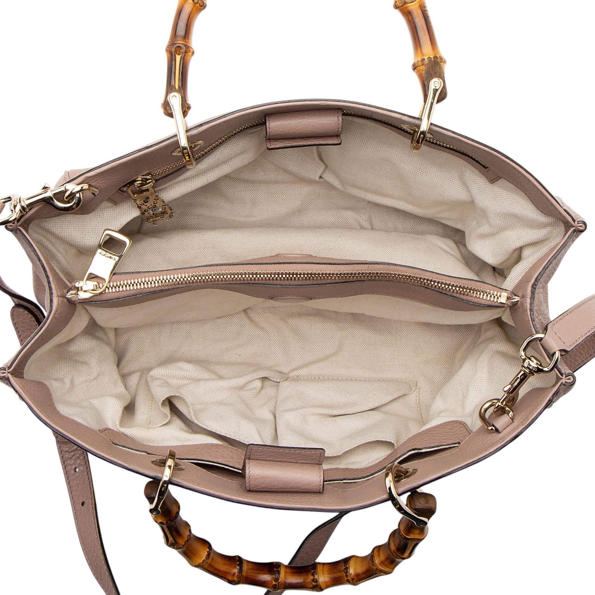 Gucci Leather Bamboo Medium Shopper Tote