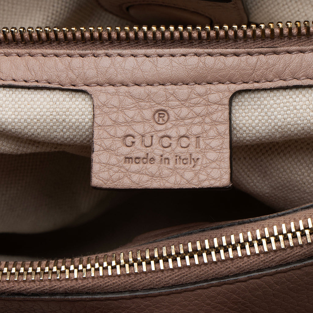 Gucci Leather Bamboo Medium Shopper Tote