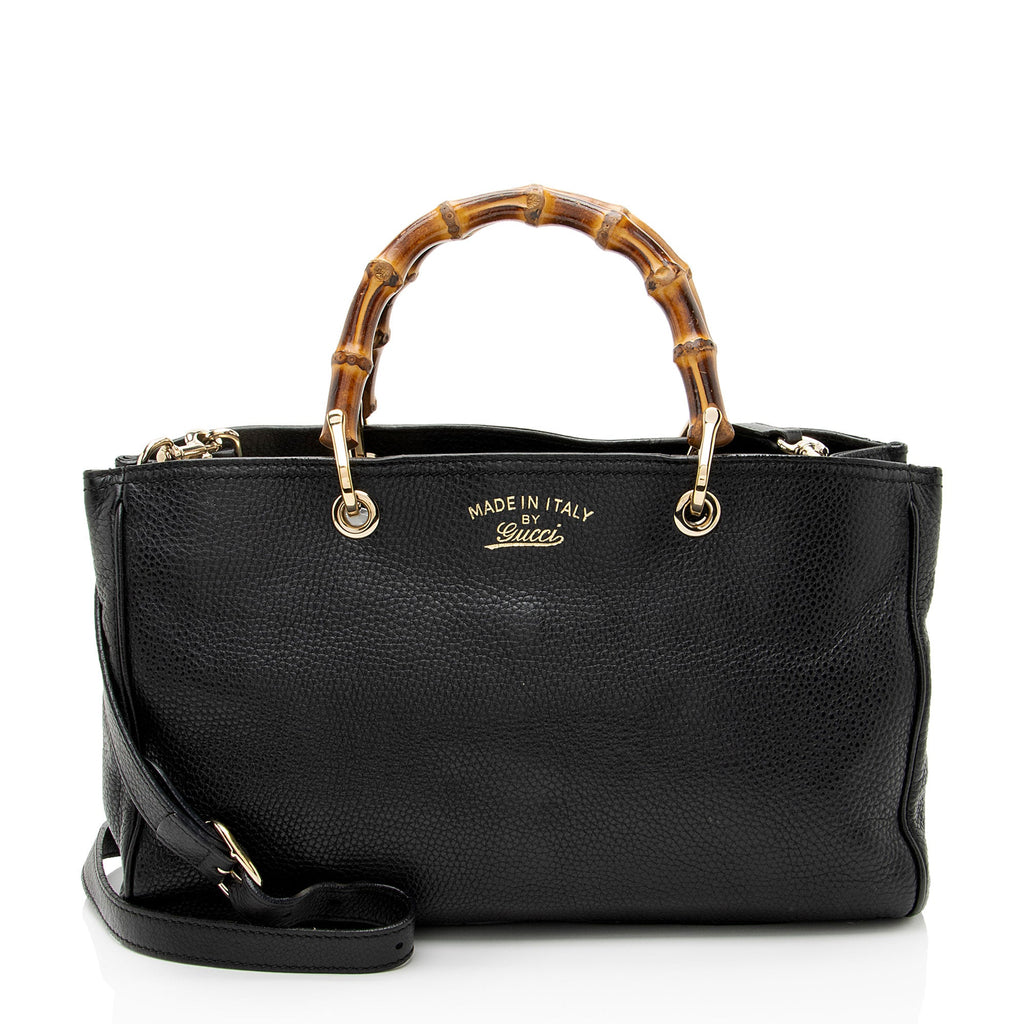 Gucci Leather Bamboo Medium Shopper Tote