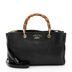 Gucci Leather Bamboo Medium Shopper Tote